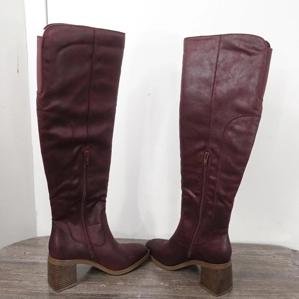 New! Frye & Co Lyanna Boots Womens Size 6 Red Over The Knee Riding Boot‎